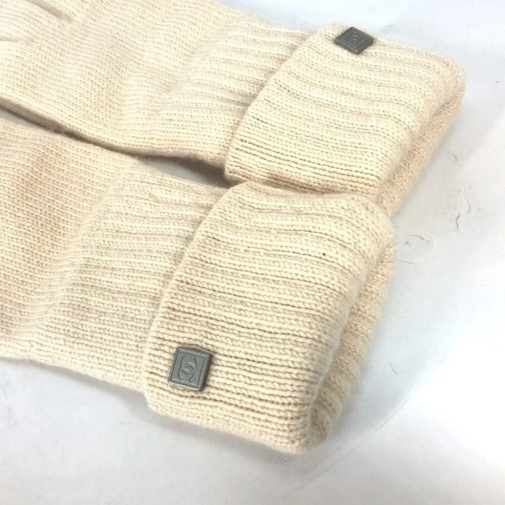 CHANEL Sports Logo CC CC Mark Long gloves Glove Cashmere